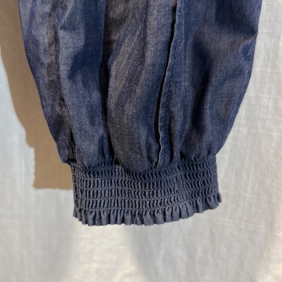 Anthropologie Globetrotters Chambray joggers smocked waist blue lightweight S - Picture 13 of 14